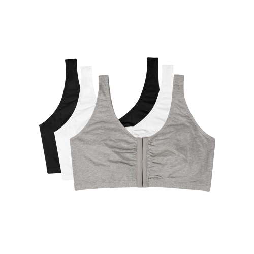 Fruit of the Loom Women's Comfort Front Close Sports Bra, 3 Pack, Style 96014D
