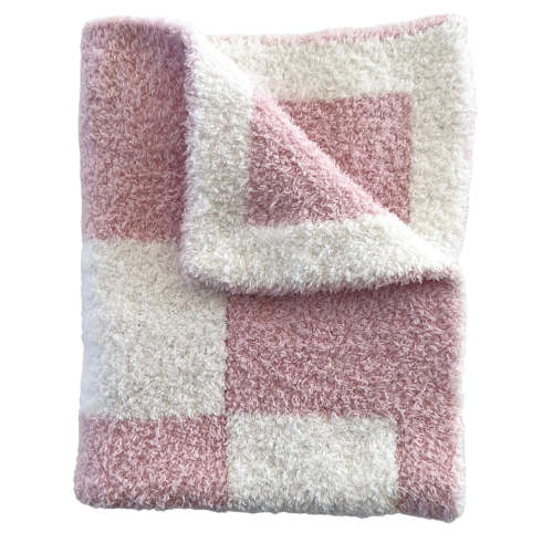 Phufy™ Bliss Checker Mini Blanket, Strawberry