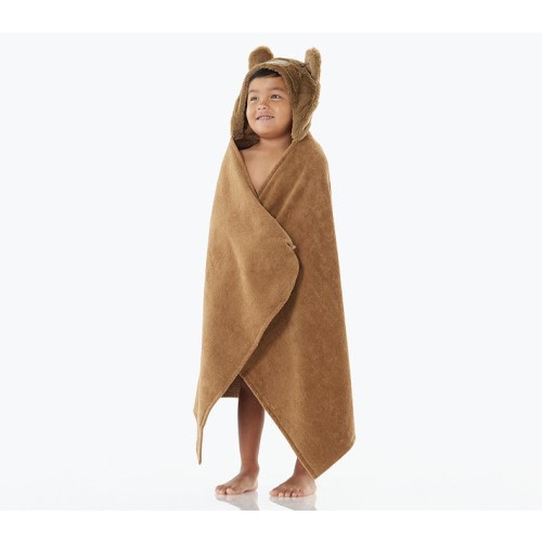 Faux-Fur Bear Kid Hooded Towel