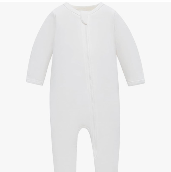 Owlivia Organic Cotton Baby Pajamas, Boys Girls Zip Front Sleep 'N Play Pjs, Footed Sleeper, Long Sleeve