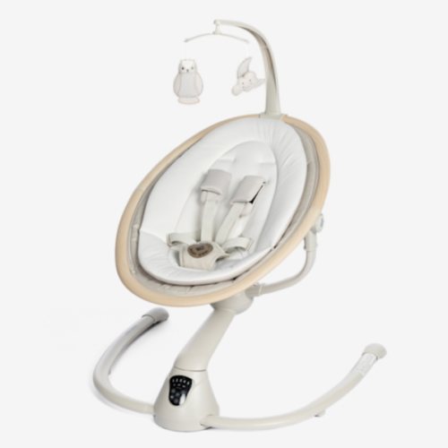 Maxi-Cosi Cassia Baby Swings for Infants: Smart Portable Baby Swing with Music, Lightweight & Foldable Baby Swing, 360 Rotation Infant Swing, Classic Oat