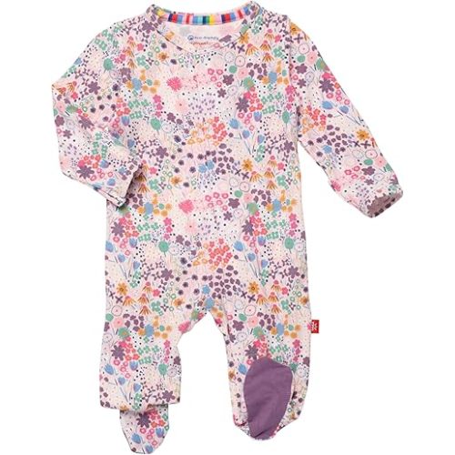 Magnetic Me Girls Modal Magnetic Baby Footie Pajamas | Silky Soft Modal Fabric | Baby Sleepers Available Sizes PRE - 24M