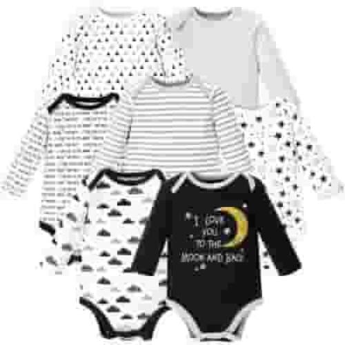 Hudson Baby Cotton Long-Sleeve Bodysuits, 7-Pack, Newborn-24 Months