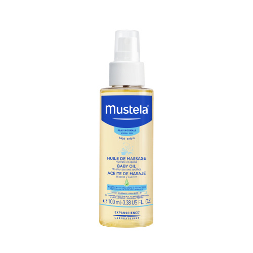 Mustela Baby Moisturizing Oil with Natural Avocado, Non-Toxic, Bedtime Skin Care, 3.38 oz