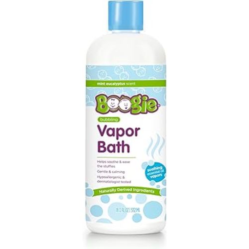 Boogie Kids Botanical Bubble Bath, Soothing Vapor, Made with Plant and Oat Extracts, Natural Essential Oils, Mint Eucalyptus, 18 oz (Pack of 1)