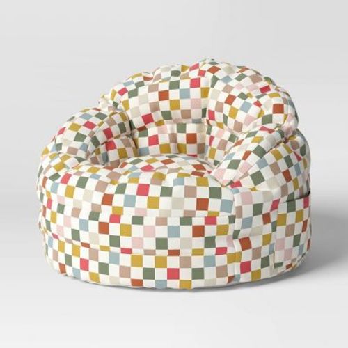 Settle in Kids' Bean Bag Floral Print - Pillowfort™: Multicolored, Double-Stitched, Handle & Pocket, Ages 3-9