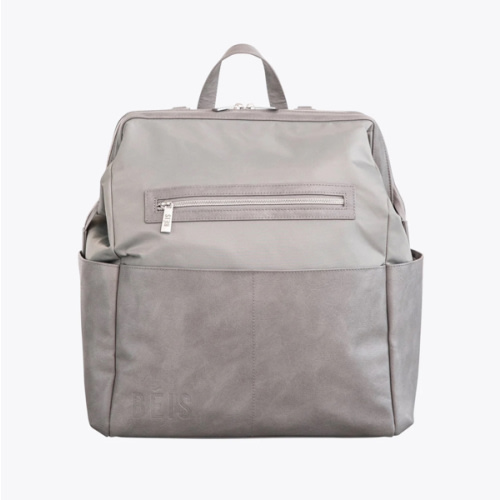 BÉIS 'The Backpack Diaper Bag' in Grey - Chic Diaper Backpack