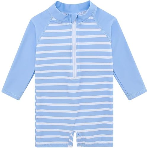 uideazone Baby Toddler Boys Zipper Rash Guard Swimsuit UPF 50+ One Piece Beach Swimwear Bathing Suits 3-36 Months