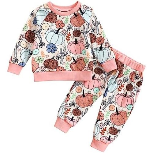 YINGISFITM Halloween Baby Girl Clothes Spooky Ghost Sweatshirt Long Sleeve Shirt Top Pants Fall Toddler Halloween Outfit Girl