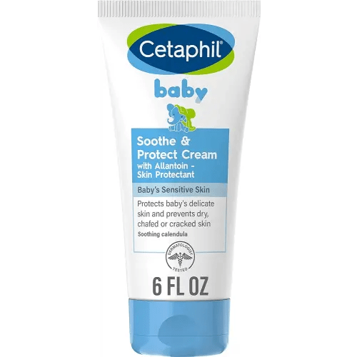 Cetaphil Baby Soothe & Protect Cream with Allantoin Skin Protectant, 6 oz, Prevents Dry, chaffed or Cracked Skin, Baby Cream moisturizes for 24 Hours, Non-Greasy (Packaging May Vary)