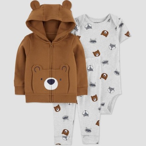 Carter's Just One You® Baby Boys' Bear Cotton Cardigan & Bodysuit Set - Brown, Size: 6M