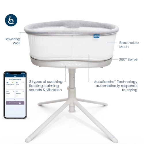 HALO BassiNest® Connected Swivel Sleeper 3.0 Smart Bassinet