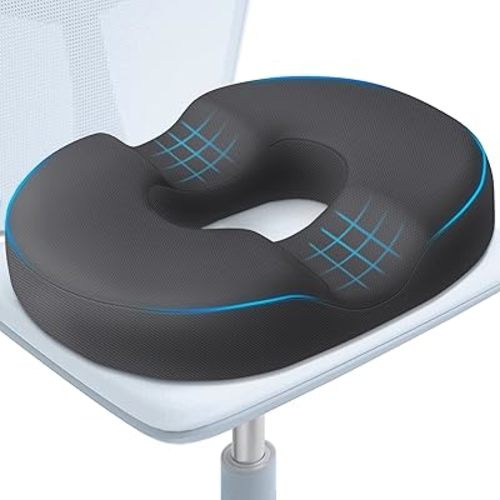 BlissTrends Donut Pillow Seat Cushion,Donut Chair Cushions for Postpartum Pregnancy & Hemorrhoids,Tailbone Pain Relief Cushion,Memory Foam Seat Cushions for Office&Home Chairs (Grey)