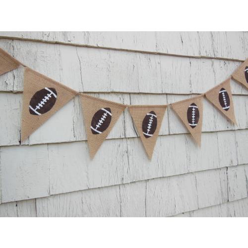 Ready to Ship, Football Baby Shower Decor, Football Banner Garland, Football Nursery Decor, Superbowl Party Banner, Football Birthday Banner