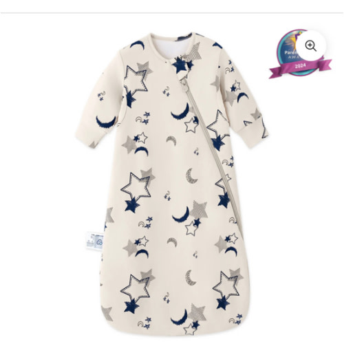 Warm Long Sleeve Sleep Sack 2.5 TOG - Organic Cotton & Camel Wool - Moonlit