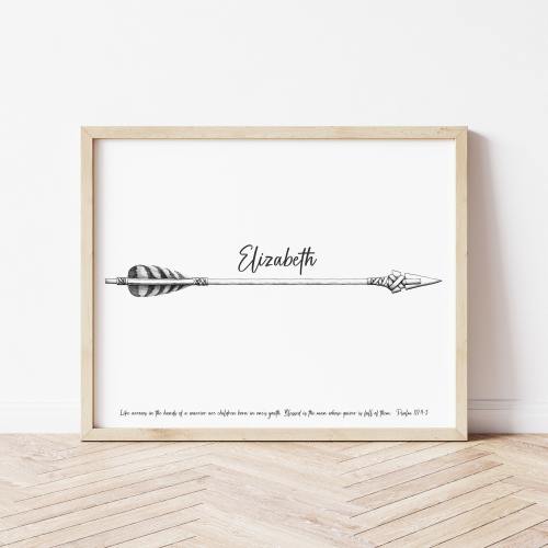 Psalm 127:3-5, Children are like Arrows, Personalized Art, Children&#39;s Wall Art Quiver Print, bible verse, Nursery and Children&#39;s Room Decor
