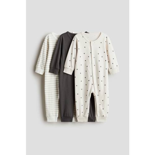 3-PACK COTTON PAJAMA JUMPSUITS
