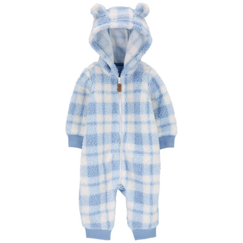Baby Plaid Hooded Fuzzy Jumpsuit - Carter's | Carter's