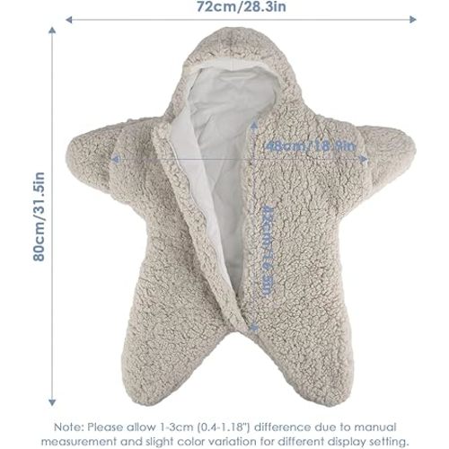 Owlike Baby Wearable Sleeping Stroller Blanket Infant Windproof Starfish Fleece Warm Snowsuit for Newborn Babies