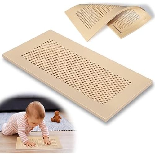 Orzbow Baby Proofing Soft Silicone Vent Cover for Home Wall/Ceiling/Floor Register,Child Proof Floor Air Vent Deflector Cover,Catches Debris Hair & Prevents Creepy Crawlies,Easy Install, Khaki