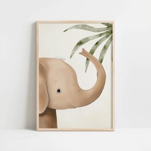 Elephant Nursery Print, Boho Safari Animal Wall Art