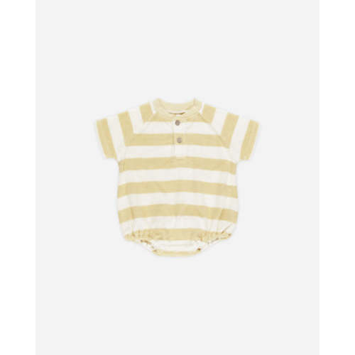 Terry Henley Romper || Yellow Stripe