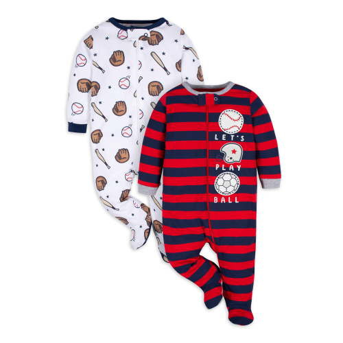 Gerber Baby Boy Sleep 'n Play Footed Pajamas, 2-Pack (0/3 Months - 6/9 Months)
