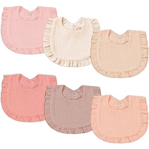 Muslin Baby Bibs for Baby Girls, Muslin Bibs Drool Bandana Bibs