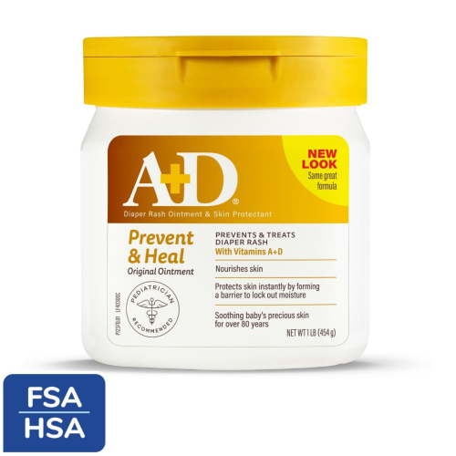 A+D Original Diaper Rash Ointment, 1lb Tub, All Skin Types HSA/FSA Eligible