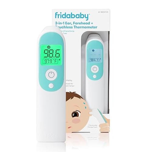 Frida Baby Thermometer, 3-in-1 Infrared Thermometer for Ear, Forehead & Touchless, Digital Baby Thermometer for Infants ,Toddlers, Kids & Adults