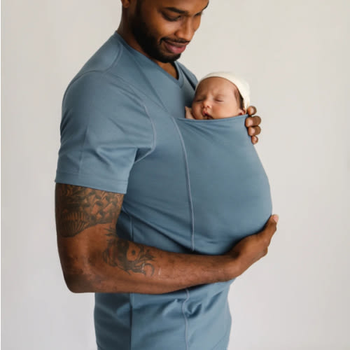Lalabu Dad Shirt | Original Babywearing T-Shirt with Kangaroo Pouch | Baby Wrap Carrier for Newborns & Infants | Baby Wrap Carrier for Newborns | Essential for new Dads