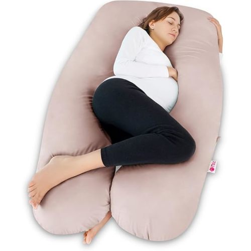 Meiz Cooling Pregnancy Pillows for Sleeping, Maternity Body Pillow for Pregnant Woman, U Shaped, with Cooling Jersey Cover
