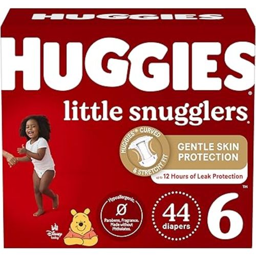 Baby Diapers Size 6 (35+ lbs), 44ct, Huggies Little Snugglers