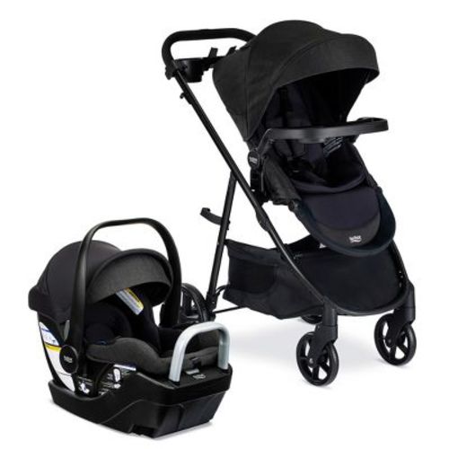 Britax Willow Brook S+ Baby Travel System, Infant Car Seat And Stroller Combo - Raven Black