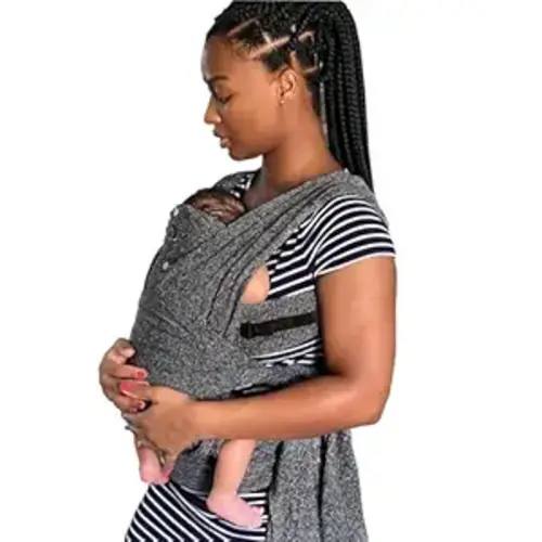 Boppy ComfyFit Adjustable Baby Carrier, 8-35lbs, Heathered Gray, Hybrid Carrier, Newborn to Toddler with Adjustable Straps & Comfort of A Baby Wrap