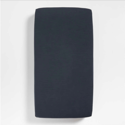 Supersoft Midnight Navy Blue 100% Organic Cotton Gauze Baby Crib Fitted Sheet