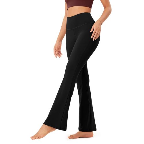 ODODOS Women's Bootcut Yoga Pants Tummy Control Non See Through Bootleg Gym Workout Pants