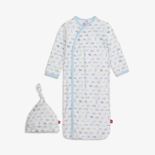 airplanes modal magnetic cozy sleeper gown + hat set – Magnetic Me