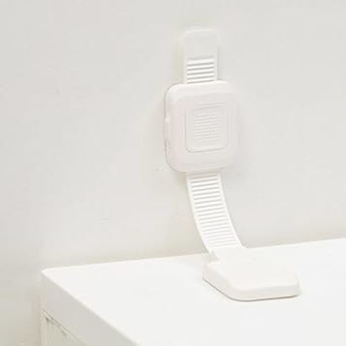 YEYA Upgraded No Drill Furniture Anchors for Baby Proofing, Anti-Tip Adjustable Straps, Strong Adhesive Backing 4 Pack