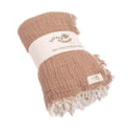 Little Fishies Gauze Receiving Blanket - Warm Taupe | Sand Cloud
