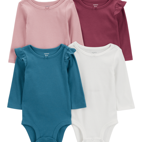 Multi Baby 4-Pack Long-Sleeve Bodysuits | Carter’s Oshkosh Canada