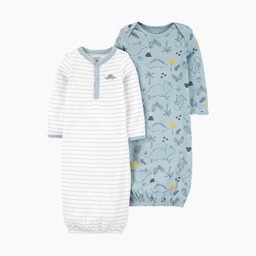 Carter's Gown (2 Pack) - Dinosaurs/Stripes, NB