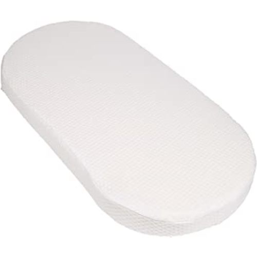 Mecc ecoh Baby Bassinet Mattress with 100% Breathable Cover, Water-Resistant Lining Rattan Oval Bassinet Pad, Hypoallergenic, Non-Toxic, Safer, Hypoallergenic, for Moses Basket, 15" x 30" x 2"