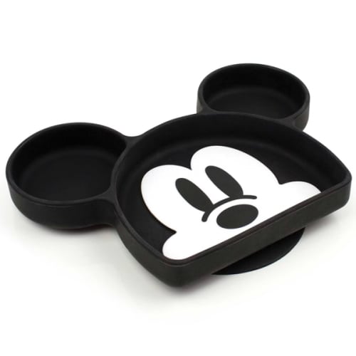 Bumkins Disney Silicone Grip Dish, Suction Plate, Divided Plate, Baby Toddler Plate, BPA Free, Microwave Dishwasher Safe - Mickey Mouse-1 Count (Pack of 1)