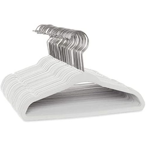 Casafield 50 Velvet Baby Hangers - 11" Size for Infant & Toddler Clothes - Ivory
