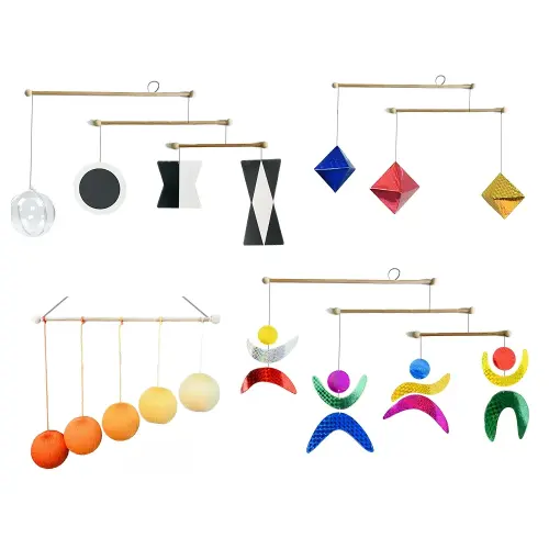 Set of 4 portable montessori - Munari, Gobbi, Octahedron, Dancers. Montessori mobile, Baby mobile, Hanging mobile baby boy and girl