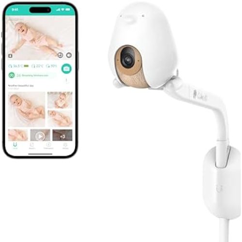 CuboAi Plus Smart Baby Monitor: Sleep Safety Alerts for Covered Face, Danger Zone & Sleep Analytics - 1080p HD Night Vision Camera, 2 Way Audio, Cry & Temperature Detection (Incl. 3 Stand Options)