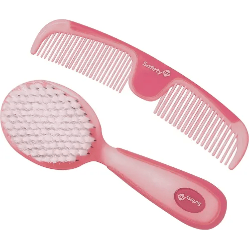 Safety 1st Easy Grip Brush and Comb, Raspberry