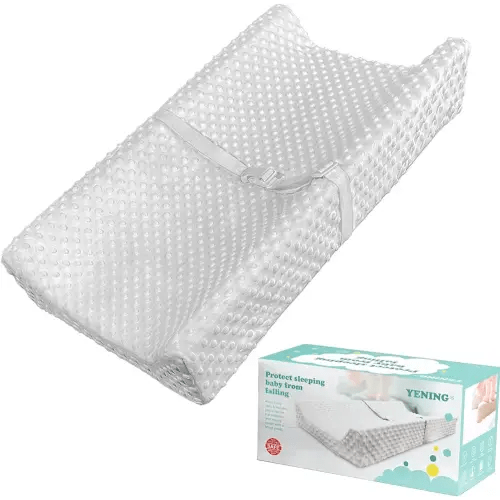 YENING Baby Diaper Changing Pad for Dresser Top with Cover Waterproof Lining Foam Contoured Changing Table Pads Topper 31" x 16" Grey