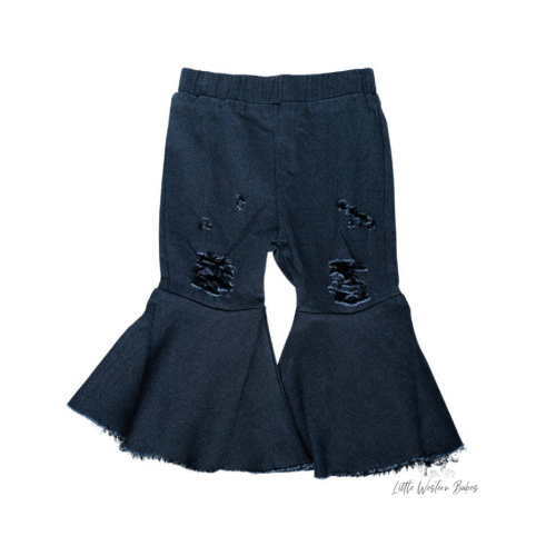 Dolly Pleated Denim Bell Bottoms (Baby)